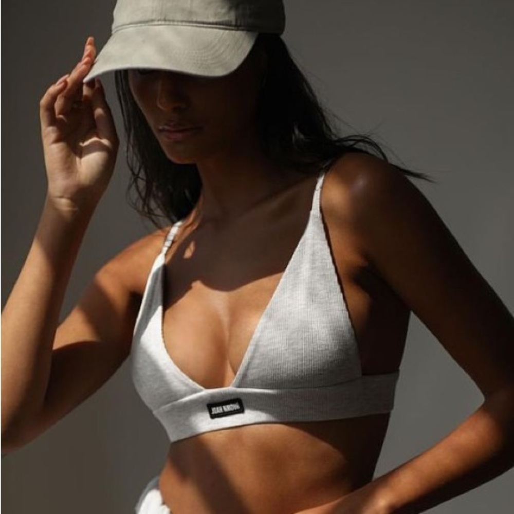 Joah Brown Triangle Bra in Pearl Grey
